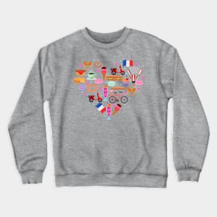 Paris France Clip art Heart Crewneck Sweatshirt